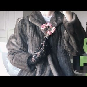 Blue iris mink fur coat vintage